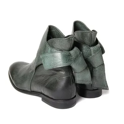 Fish mouth low heel buckle Martin boots