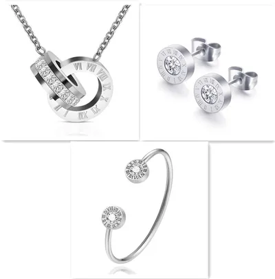 Roman Numerals and Diamond Stud Earrings