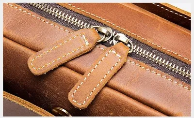 Crazy Horse Leather Men's Briefcase New Handbag
