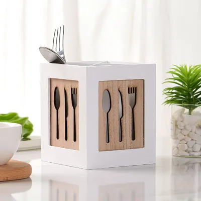 Wooden Kitchen Tableware Spoon Chopsticks Storage Multifunctional Supplies Storage Box