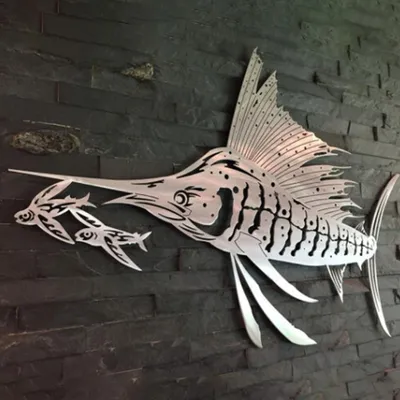 Metal Wrought Iron Indoor Pendant Marine Fish Craft