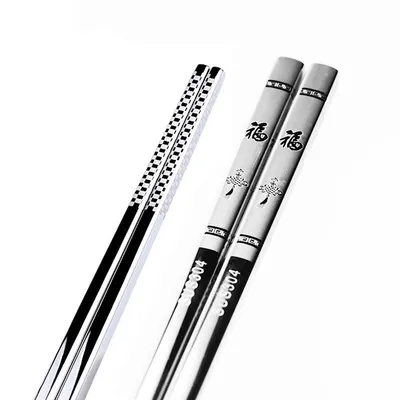 Household Laser Non-slip Hollow Square Chopsticks