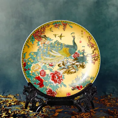 Ceramic Decoration Hanging Plate Office Home Living Room Craft Ornaments