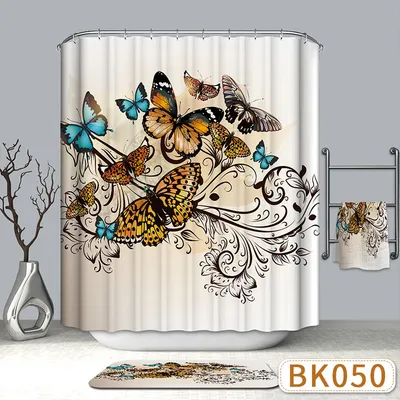 Cartoon 3d printed shower curtain