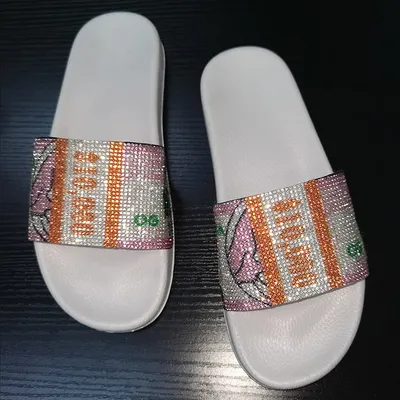 Daily Outer Wear Sandals Fashion Color Diamond Dollar Shoes Bag Women's Slippers