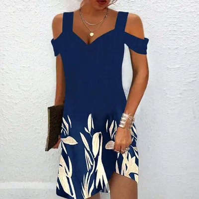 Women's Printed Slim Fitting Dress