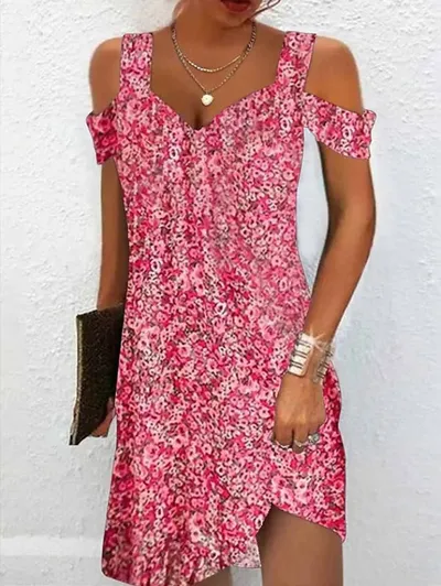 Women's Printed Slim Fitting Dress