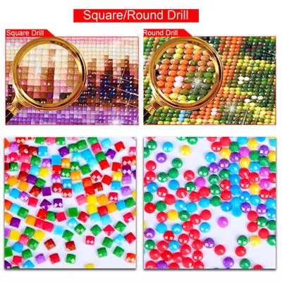 Embroidered Square Bead Rhinestone Photo DIY Craft Gift