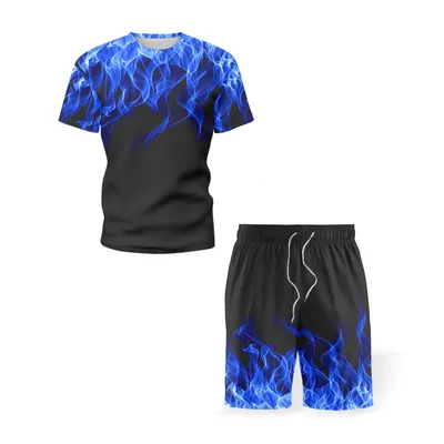 Men's summer short-sleeved T-shirt sports suit