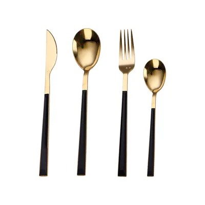 Plastic Handle Knife Fork Spoon Simple Tableware