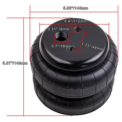 4 Pieces Heavy Duty 2500lb NPT Double Bellow Air Suspension Bag Air Spring Bags