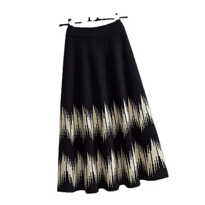Women's Simple Splicing A-line Sweater Dress