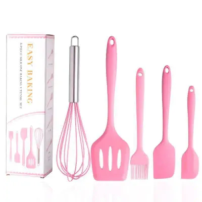 Silicone Kitchenware Non-Stick Cookware Kitchen Utensils Set Spatula Shovel Egg Beaters Silicone Handle Cooking Tool Set