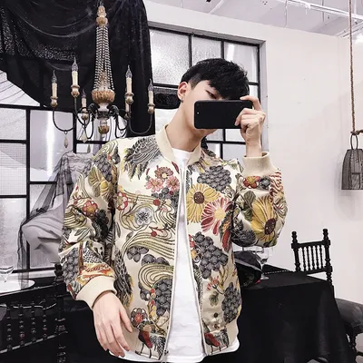 Men's Crane Embroidered Jacket Jacket