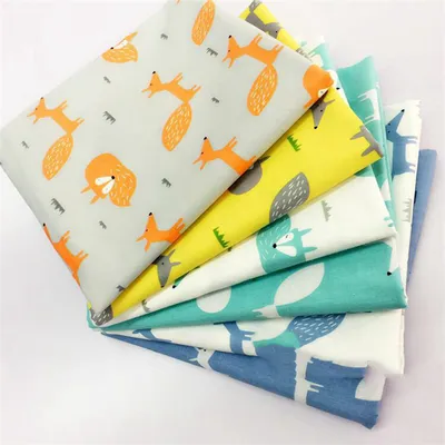 Nordic Small Fox Twill Cotton Fabric