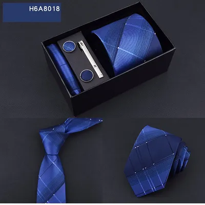 Business 8cm Striped Blue Black Tie