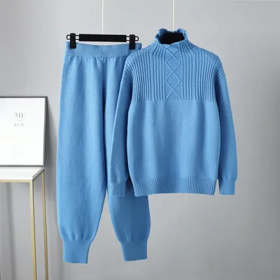 Women's Fashionable And Versatile Knitted Pants Set