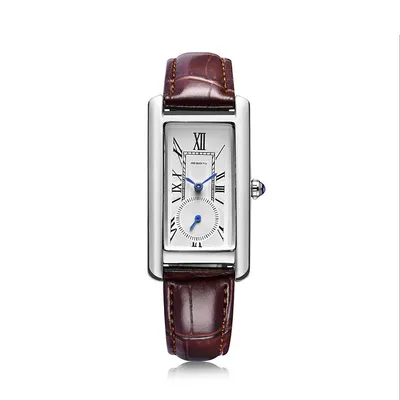 Women's Fashion Two And A Half Hands Waterproof Square Roman Scale Belt Watch