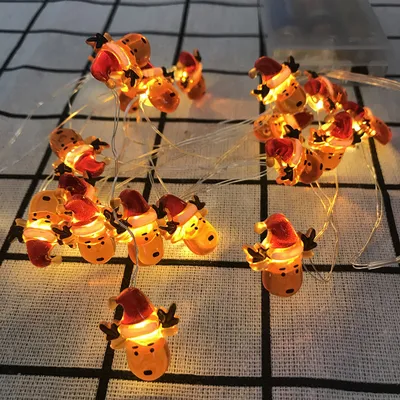 Christmas deer snowman christmas tree lights