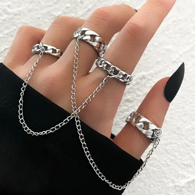 Vintage Punk Style Men's And Women's Rings Two-piece Set