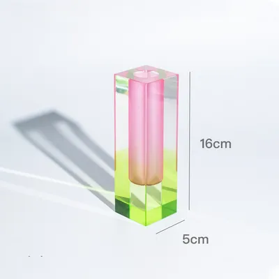 Creative Minimalist Ins Acrylic Square Column Vase Craft Gift