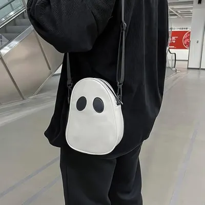 1Pcs Halloween Cute Ghost Purse PU Leather Crossbody Bag Shoulder Bag For Women's Spooky Trick Treat