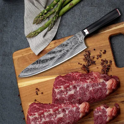 Japanese Imported Damascus Steel Slicing Knife Kitchen Knife For Cutting Meat
