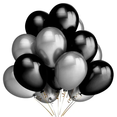 Black gold silver white balloon