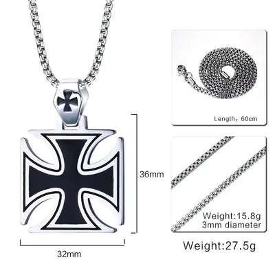 Black Epoxy Knights Templar Pendant