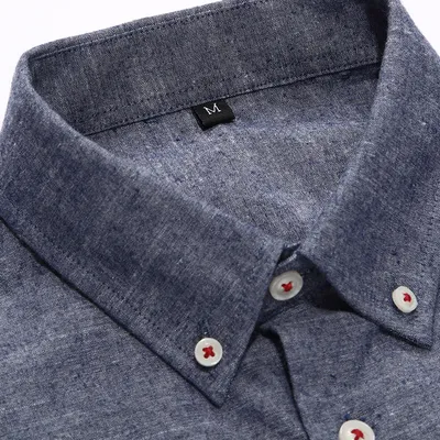 Men's long sleeve shirt with button collar