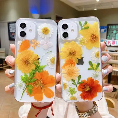 Epoxy Glitter Small Floral Phone Case