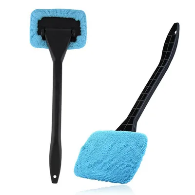 Car Window Windshield Wiper Microfiber Cloth Auto Window Cleaner Long Handle Car Washable Brush Clean Tool