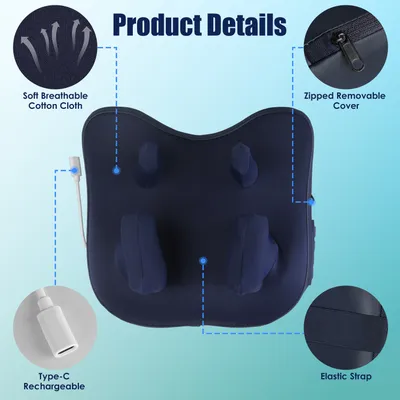 1 Set Cordless Neck Shoulder Massager With Soothing Heating 3 Intensity Levels 2 Heating Levels Electric 4D Shiatsu Deep Kneading Pillow For Back Traps Gifts For Family  Home Car