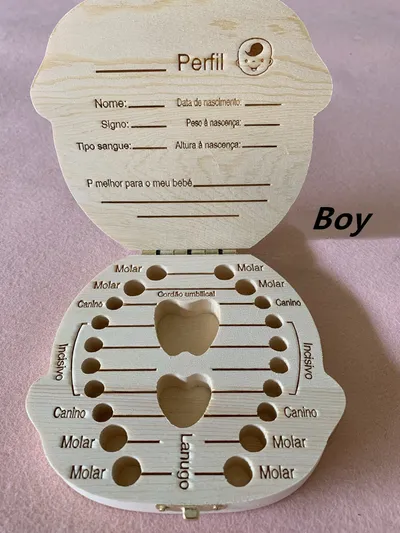 Wood Storage Box for Baby Kids Tooth Box Organizer