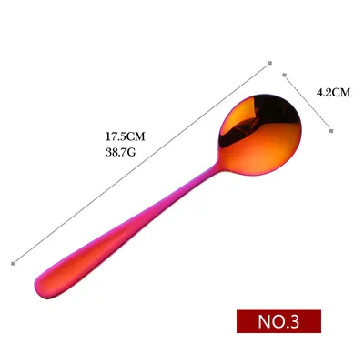 Round Spoon Creative Cute 304 Stainless Steel Long Handle Watermelon Spoon