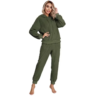 Double-faced Fleece Hooded Sweater Home Wear Casual Women's Clothing