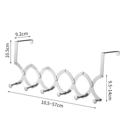 Stainless Steel Door Rear Telescopic Hook Multi-functional Punch-free