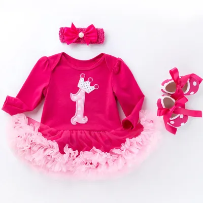 Three-piece suit of baby toddler shoes dress