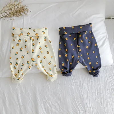 Baby Lemon Print Base Shirt High Waist Trousers Suit