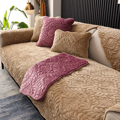 Home Fashion Simple Short Plush Sofa Cover