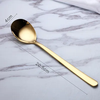 Korean style spoon stainless steel household long handle spoon