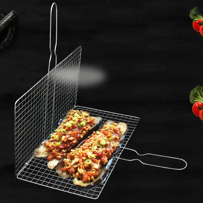 Home Fashion Stainless Steel Grilled Fish Clip