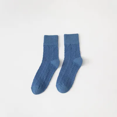 Blue Cute Rabbit Cartoon Tube Socks Cotton Socks