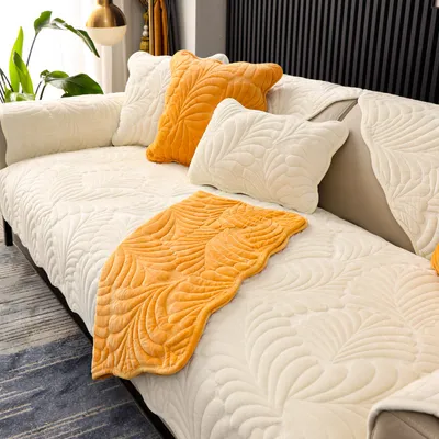 Home Fashion Simple Short Plush Sofa Cover