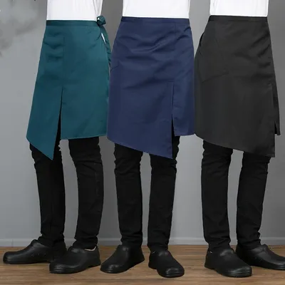 Waiter Half-length Apron Print And Embroidery Printing Embroidery Hotel Kitchen Western Restaurant Chef Work Half Apron
