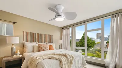 23 Inch Indoor Ceiling Fan With 3 Color Dimmable 3 ABS Blades Remote Control Reversible DC Motor White With 18W Led Light