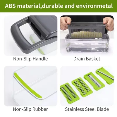 15 In 1 Vegetable Chopper Fruit Cutter Food Onion Veggie Dicer Slicer Peeler Kitchen