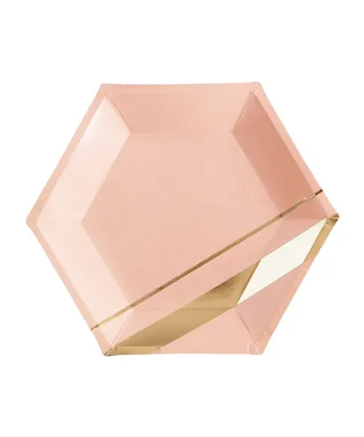 Gilt hexagon paper cup set