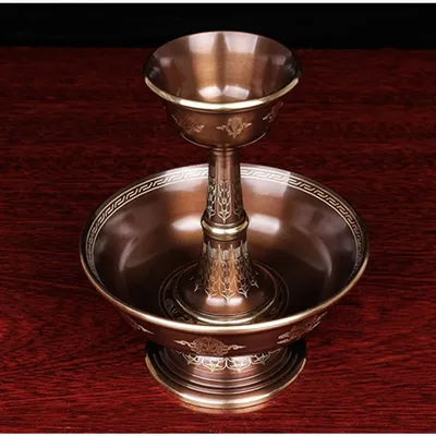 Buddhist supplies India pure copper Dharma cup red copper carved eight auspicious thickened Dharma cup wine cup