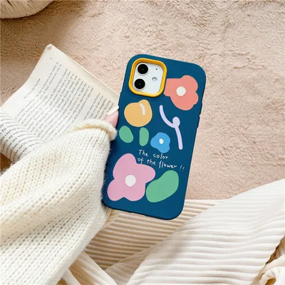 Blue Art Flower Silicone Phone Case